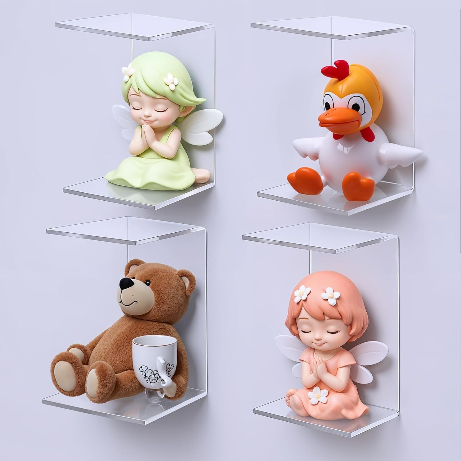 Display Stand for Figures / Clear / Set of 16