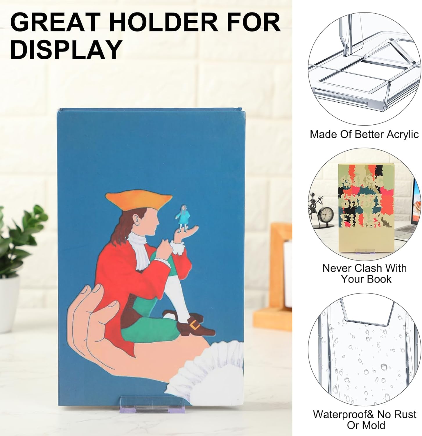 36 Pack Acrylic Book Stand for Display Adjustable, 4.2in H | Clear Display Holder Easel Collector Stand for Home