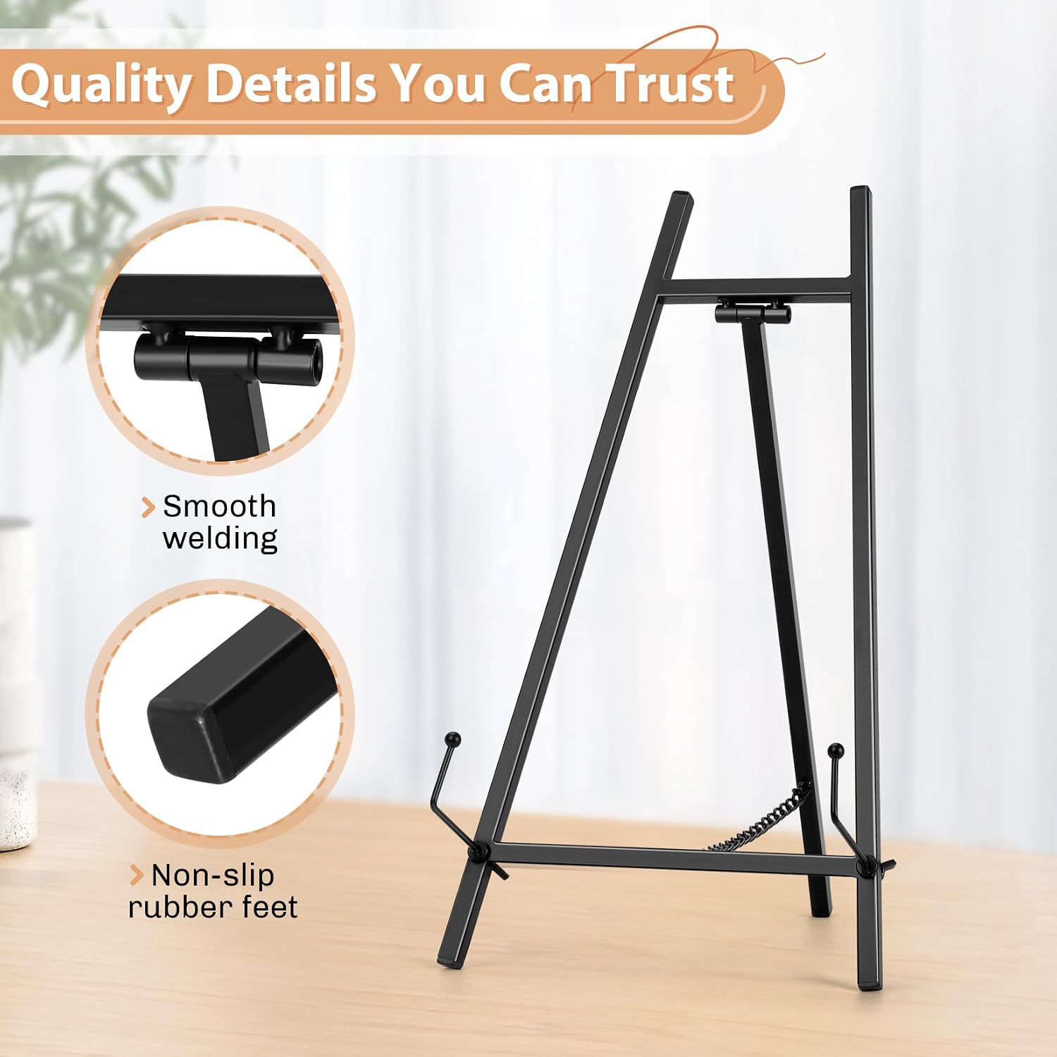 Metal Easel Stand for Sign / Black / 13.3 Inch