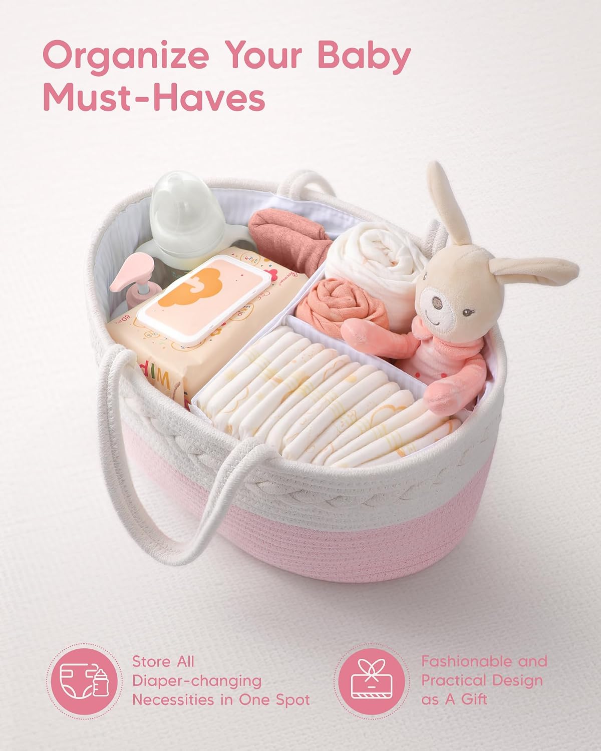 Portable Baby Basket / Large / Pink