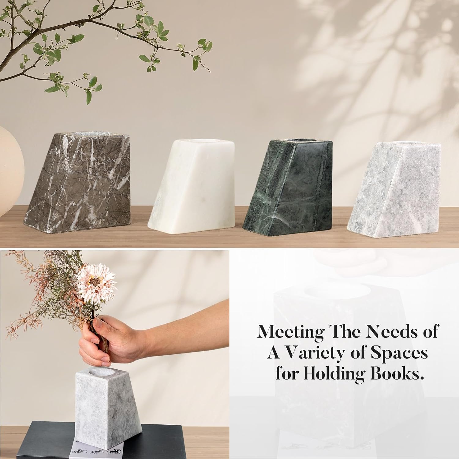 Stone Book Stopper / Grigio Fantasy / Natural