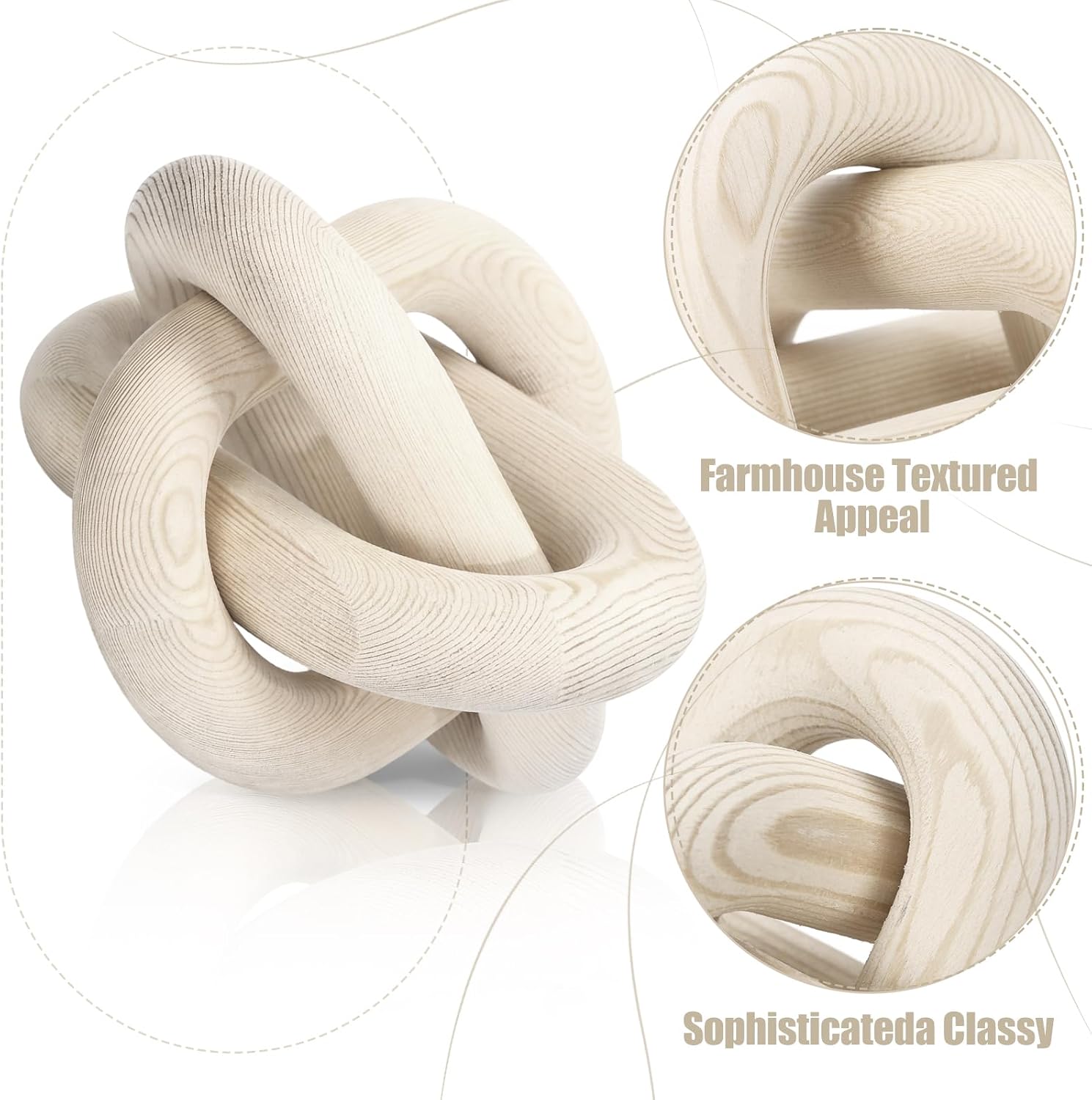 3 Link Wood Knot Decor / Nature / Set of 3