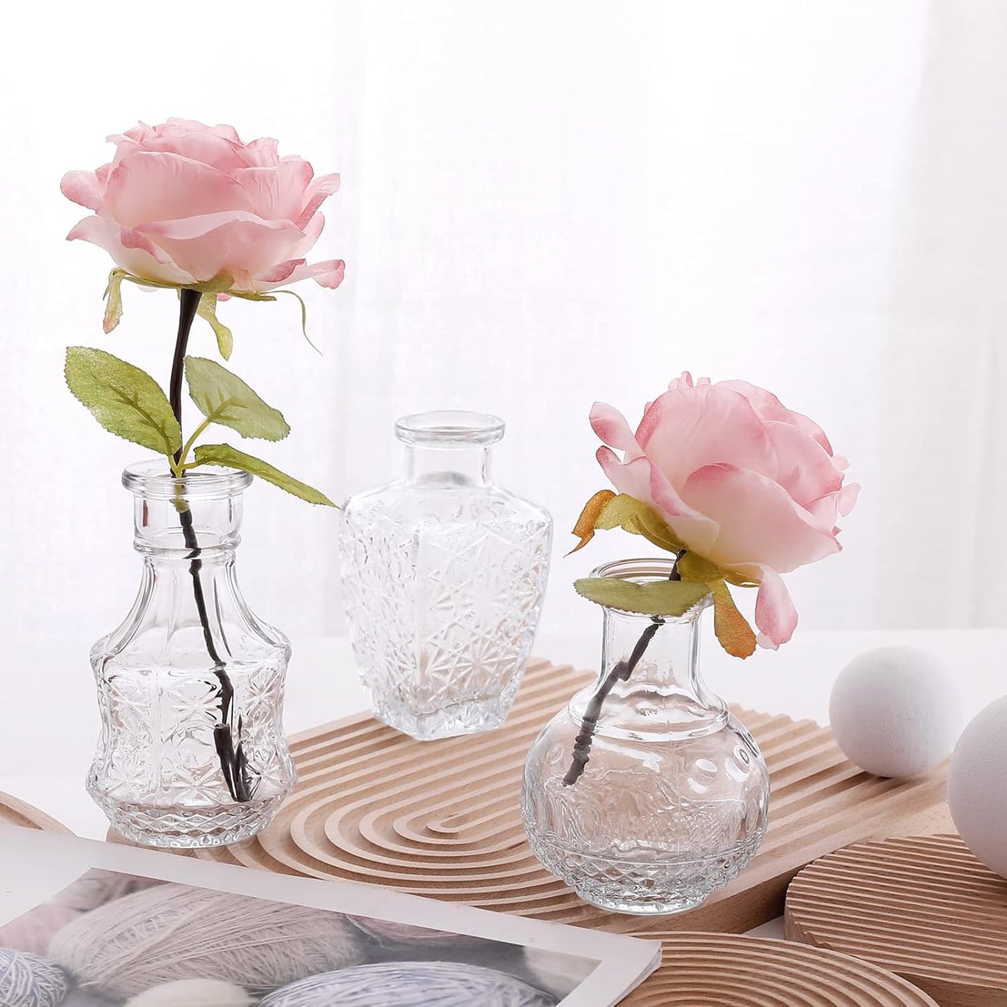 Glass Bud Vase Pcs / Clear / Set of 32