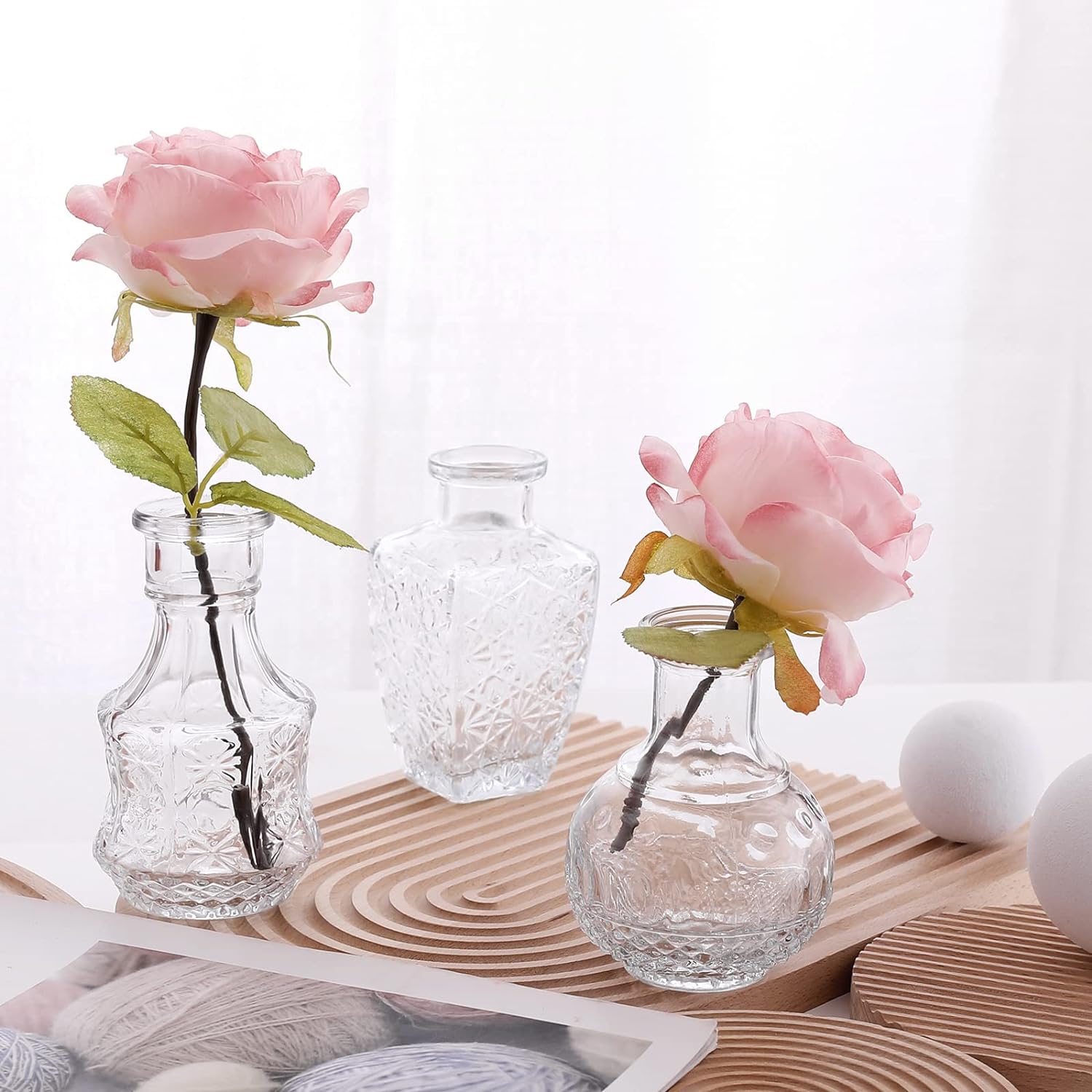 Glass Bud Vase Pcs / Clear / Set of 32