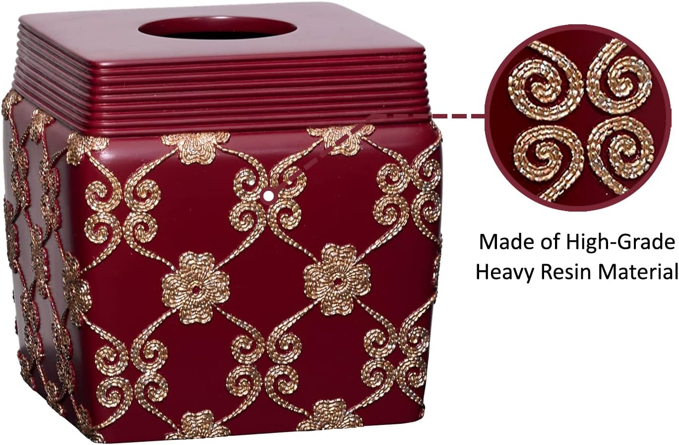 Zahari Home 2pc Elegant Rose Luxury Bathroom Accessories Set Modern Shower Basket & Tissue Box Classic Luxury