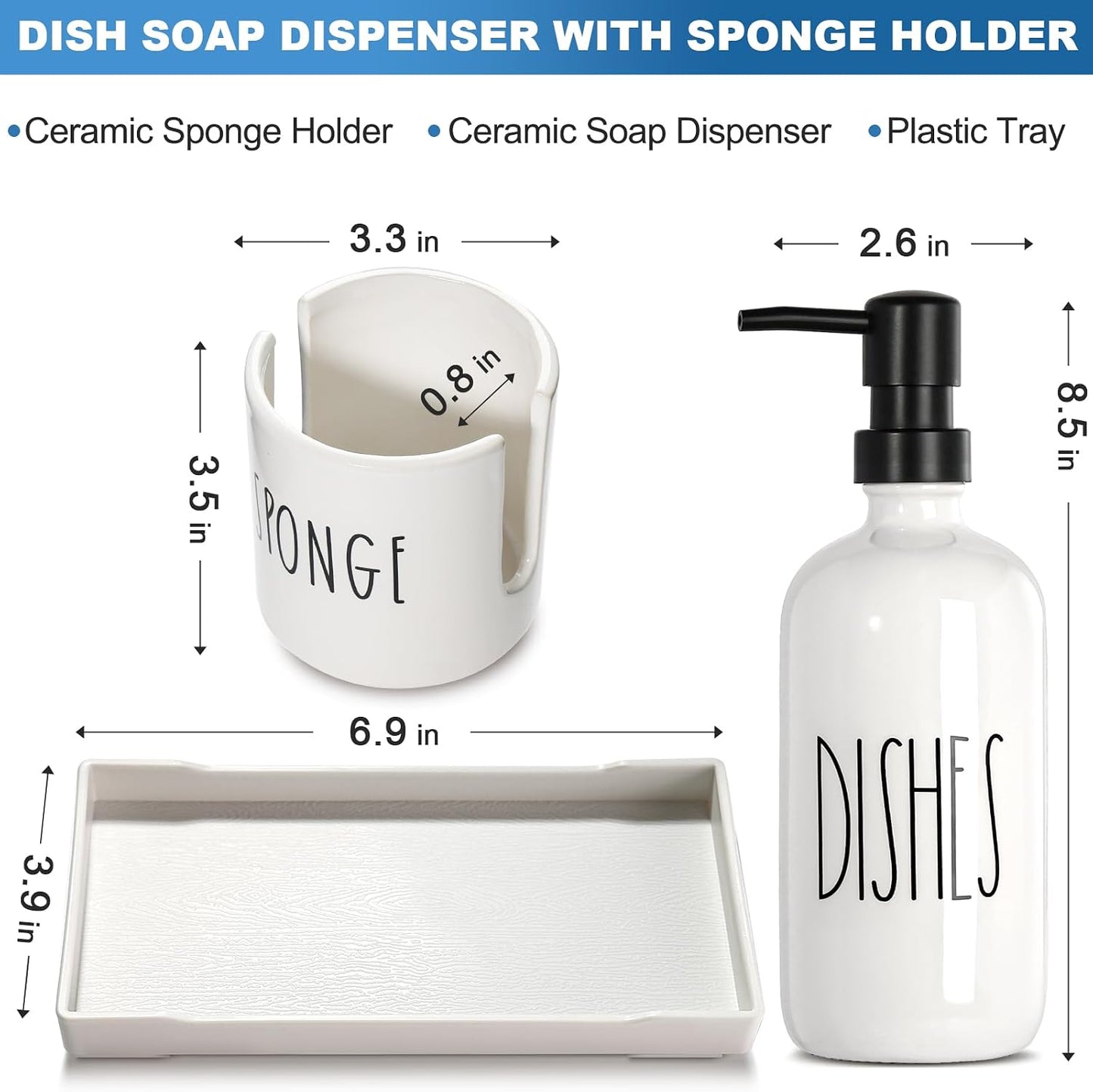 Tray / Sponge Holder / White / 3 Inch