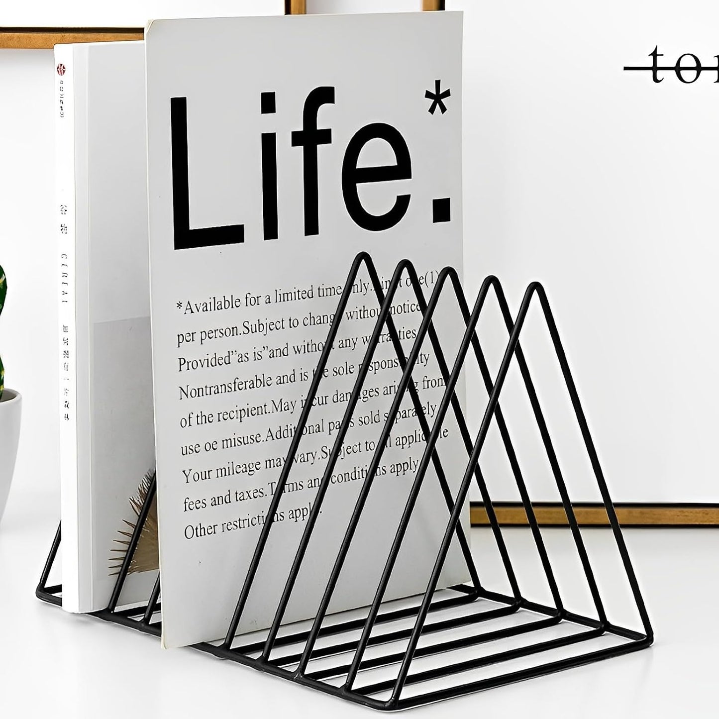 Sooyee 2 Pack Black Magazine Holder, 9 Slot Desktop File Sorter | Magazine Holder, Book Album Display Rack, Desktop