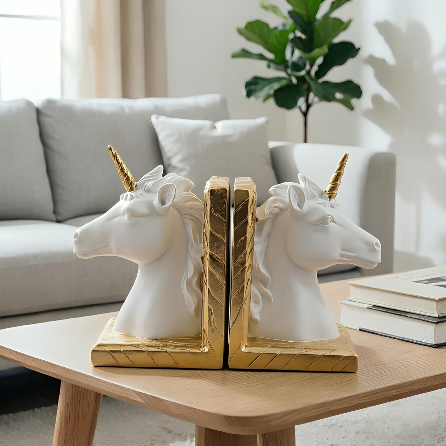 Decorative Bookends / Creative Resin Bookends / White