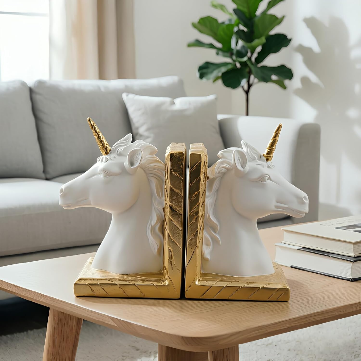Decorative Bookends / Creative Resin Bookends / White