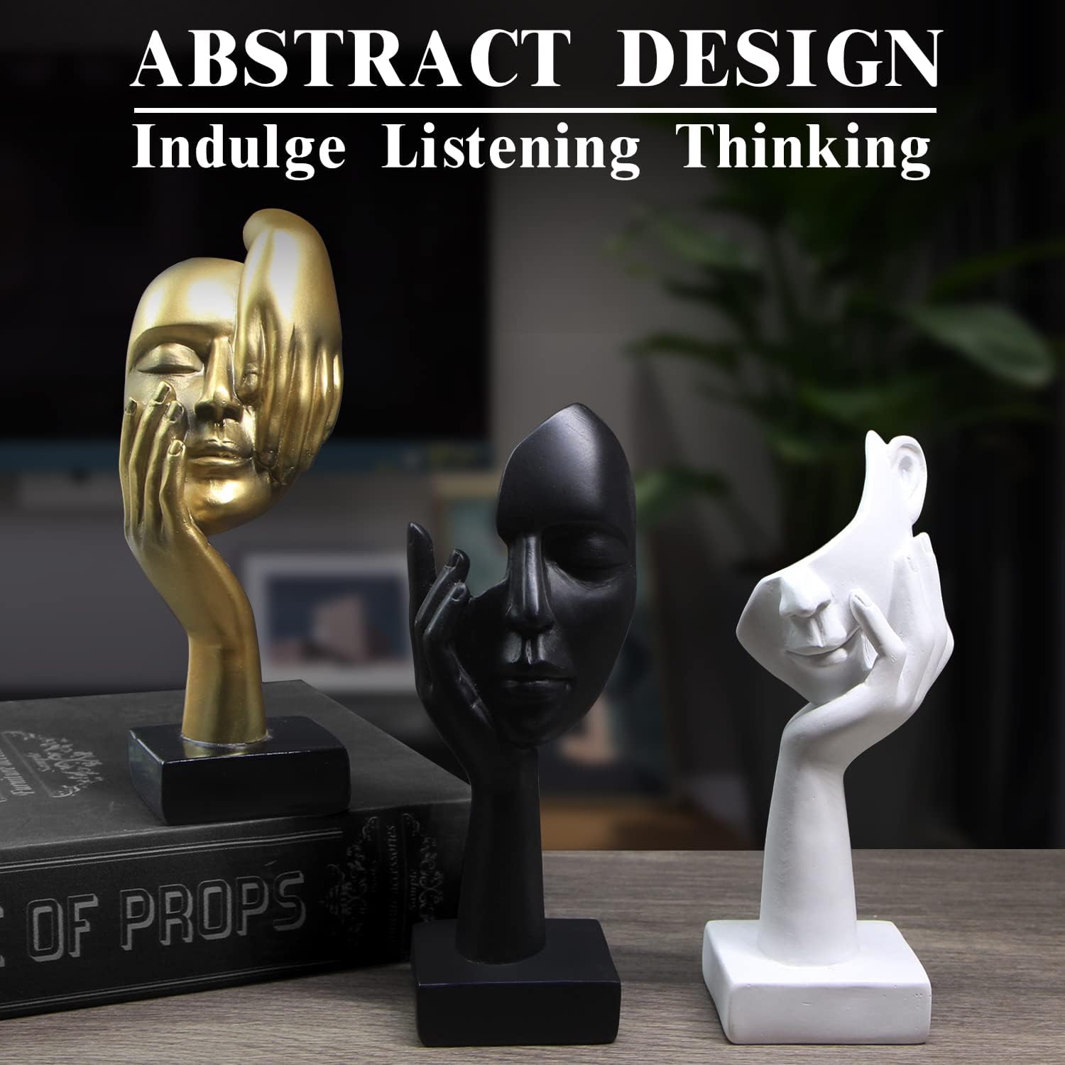 Thinker Statue / Collectible Figurines / Black-2 / Set of 3