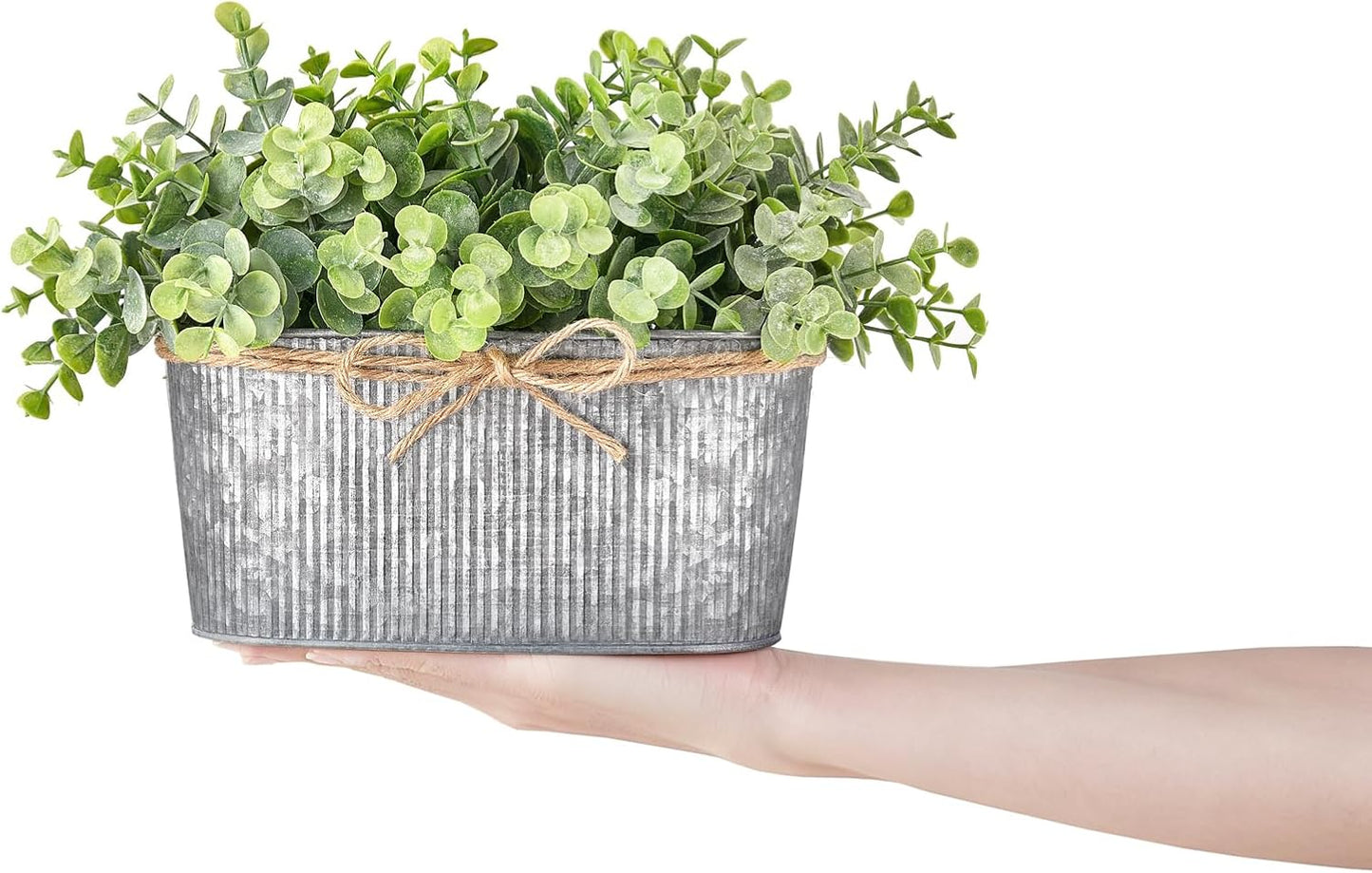 Artificial Eucalyptus Faux Plants Indoor for Farmhouse Home Decor Fake Potted Plants / Grey