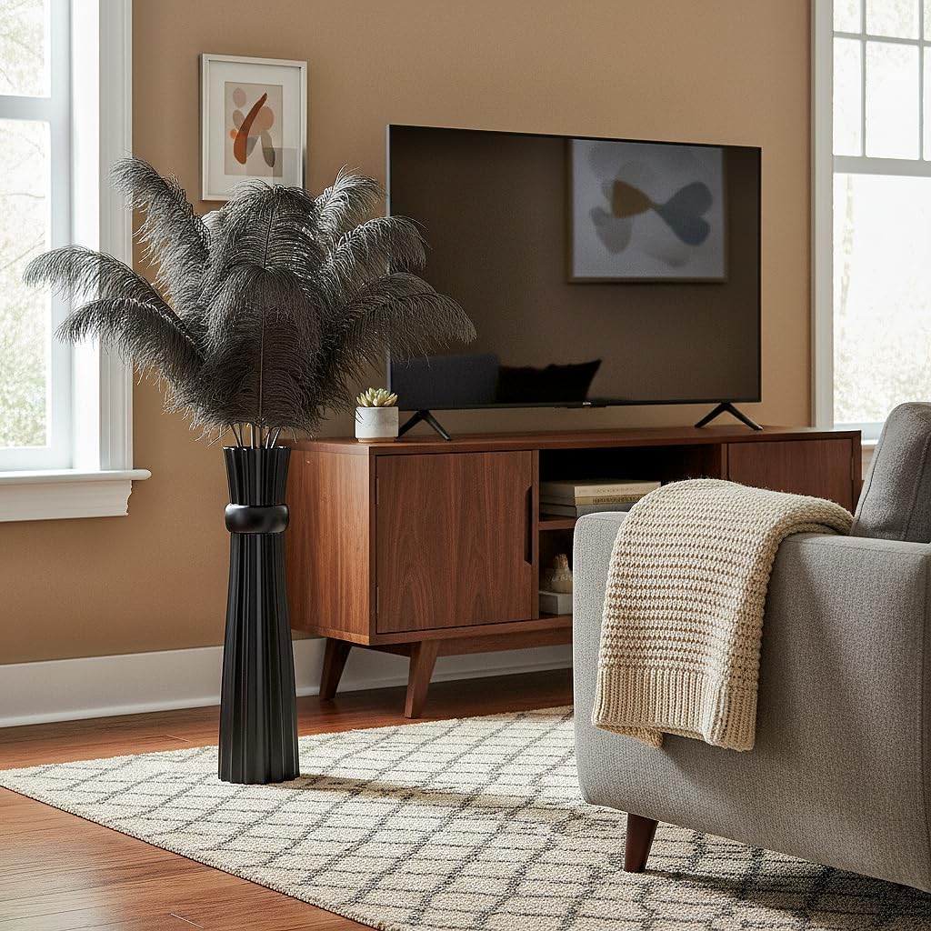 Tall Floor Vase / Black / 23.6 In