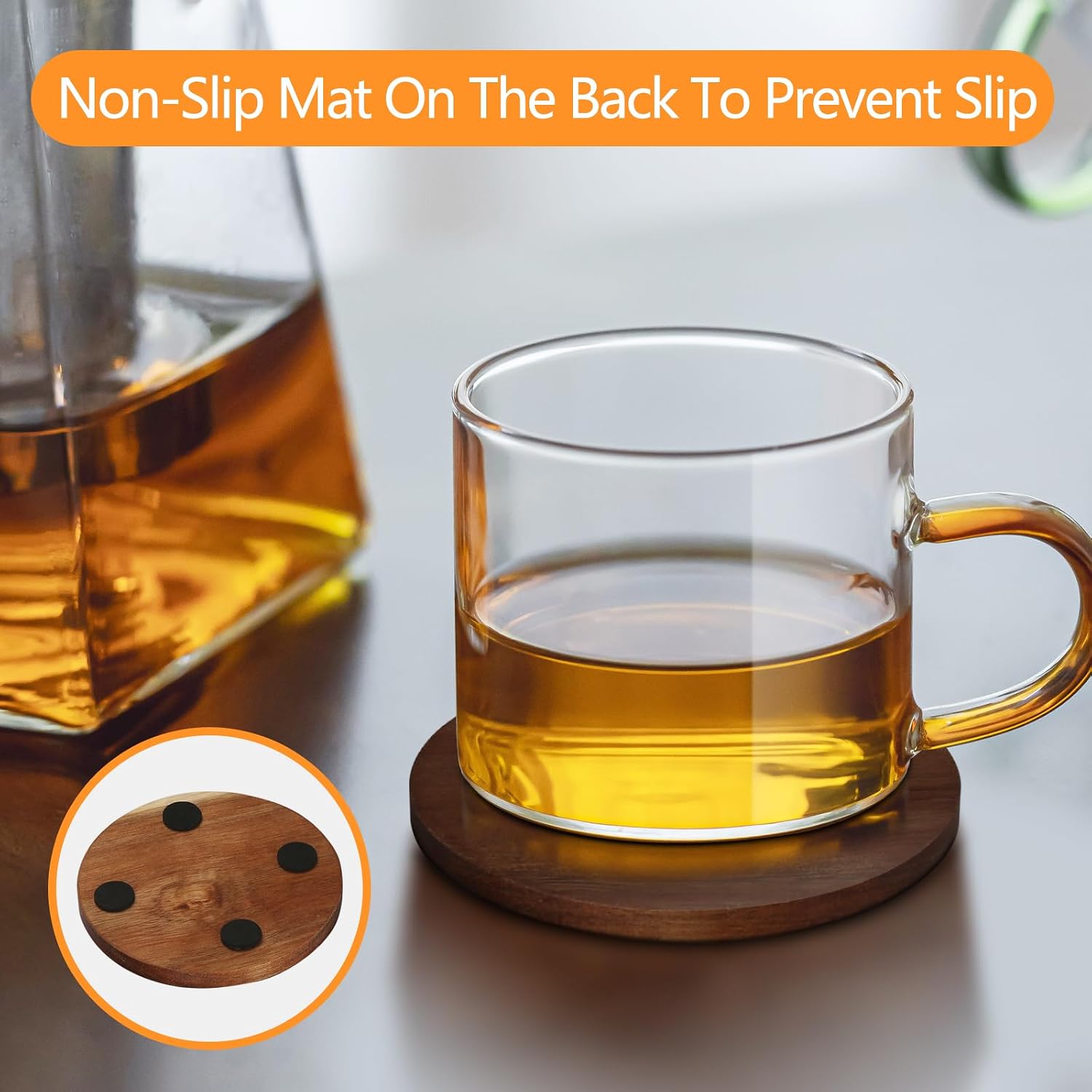 Holder / Wooden Coasters for Drinks Absorbent / Set of 20