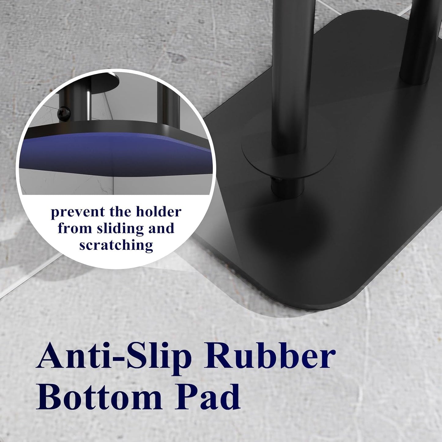 Kitsure Toilet Paper Holder Free Standing – Rustproof Metal Toilet Paper Stand for 4 Rolls with Anti-Slip Base and
