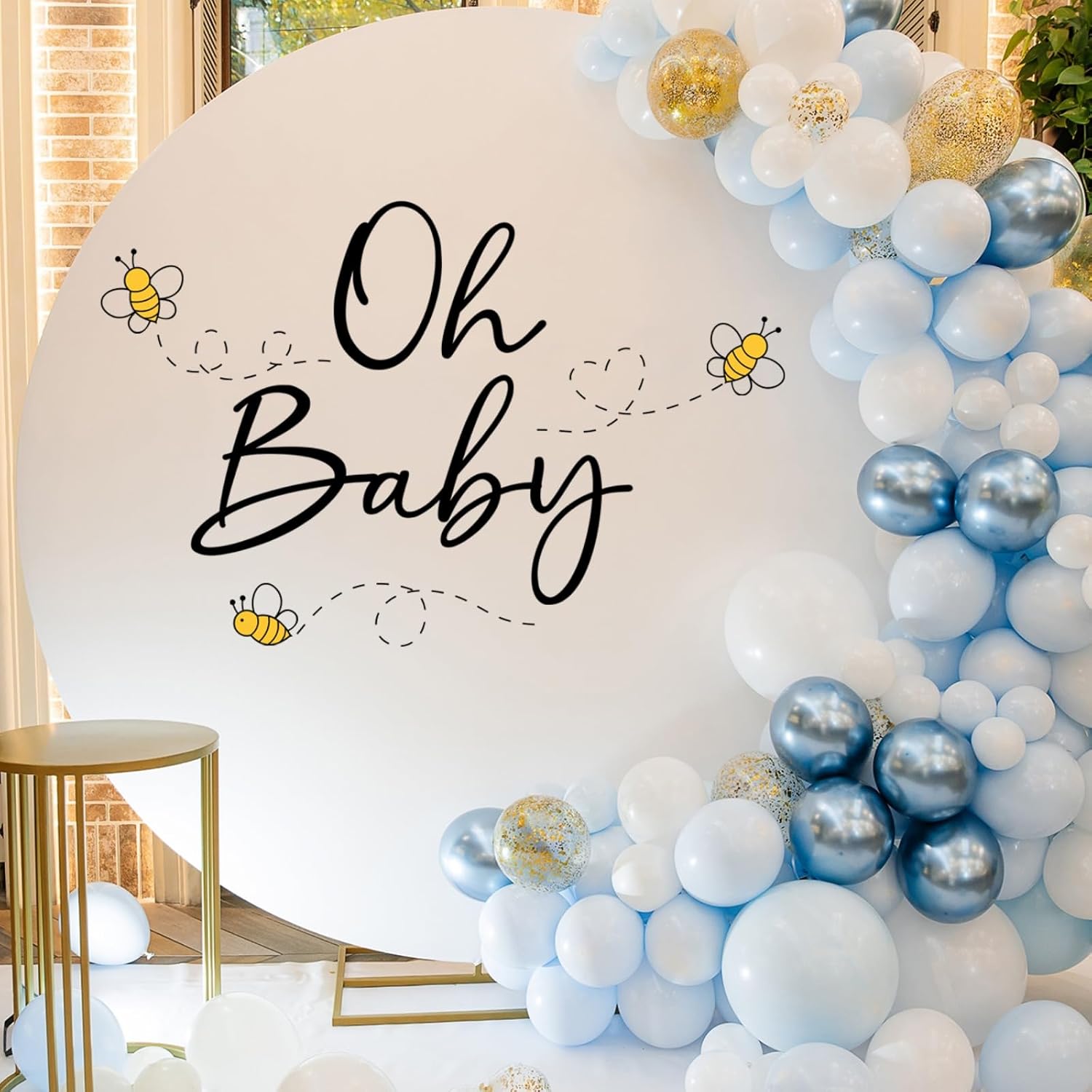 Oh Baby Letters Bees Decal Sign for Backdrop Boy Girl Neutral Gender Reveal Decor Large Stickers