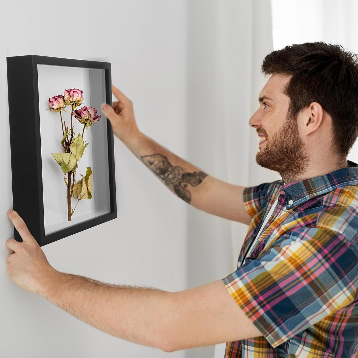 Geetery 10 Pack Shadow Box Frame 10 x 10 Inch Wood Frame Memory Display Case Bulk Shadow Boxes for Photo Flowers