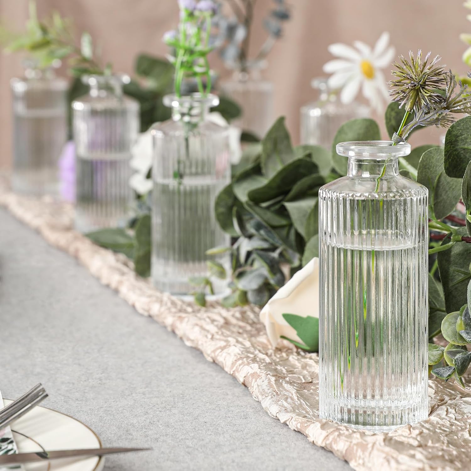 Glass Bud Vases / Clear / Set of 20