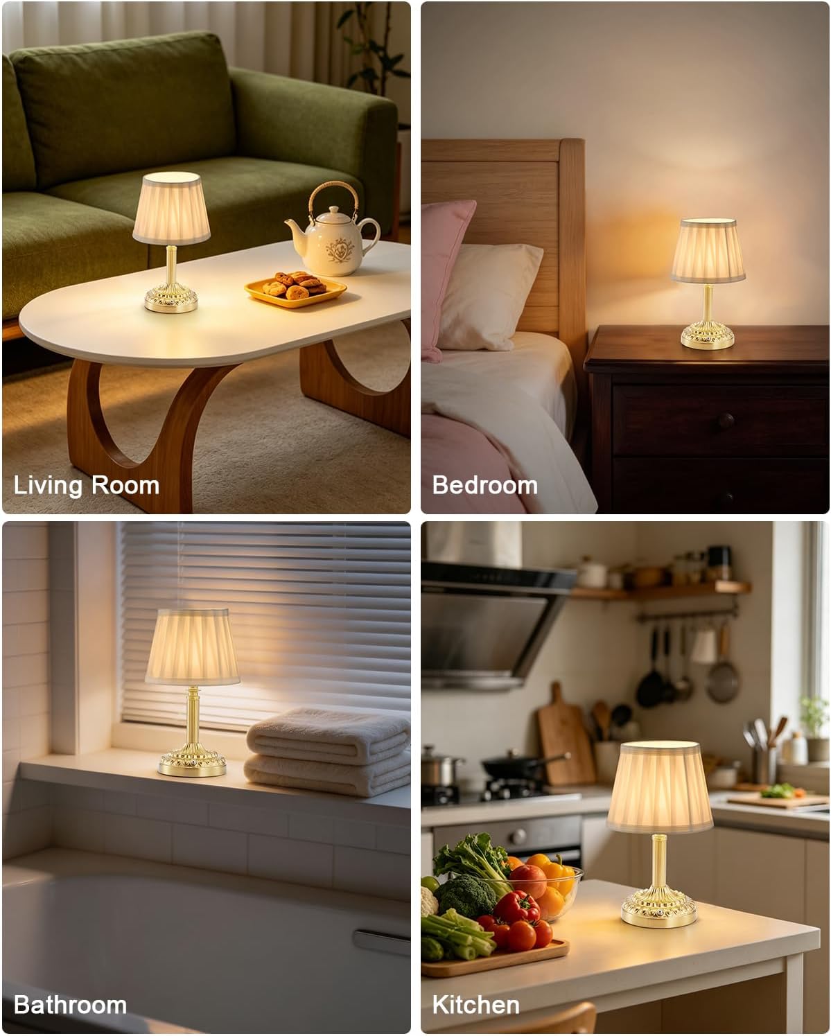 Small Cordless Table Lamp for Restaurant, 5200mAh Rechargeable | Battery Operated Lamp, Portable Dimmable Touch, Warm
