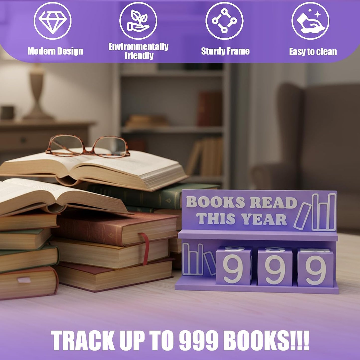 Books Read This Year Counter / Purple