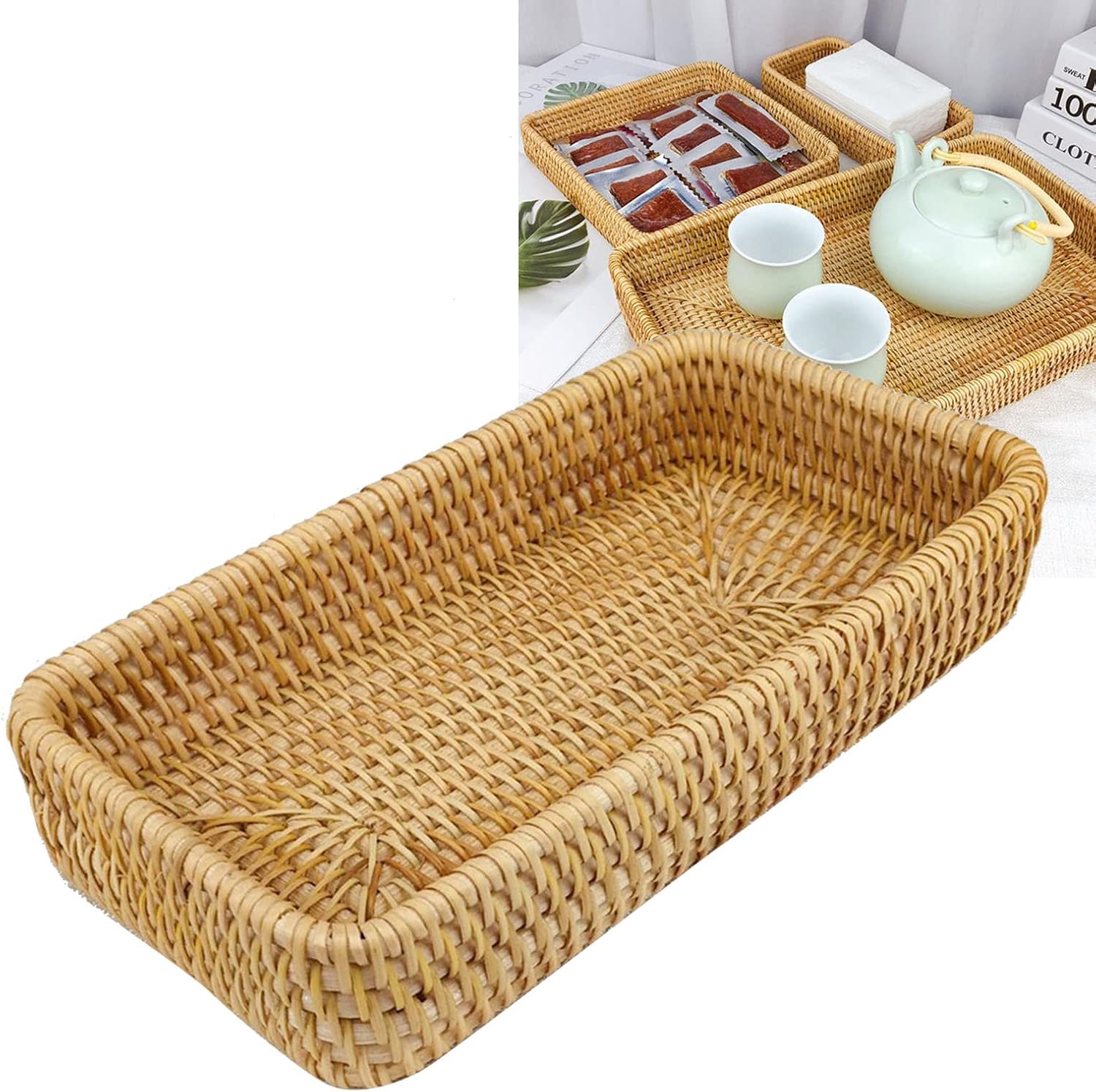 Small Rattan Basket / 8.3 x 4.3 x 1.6