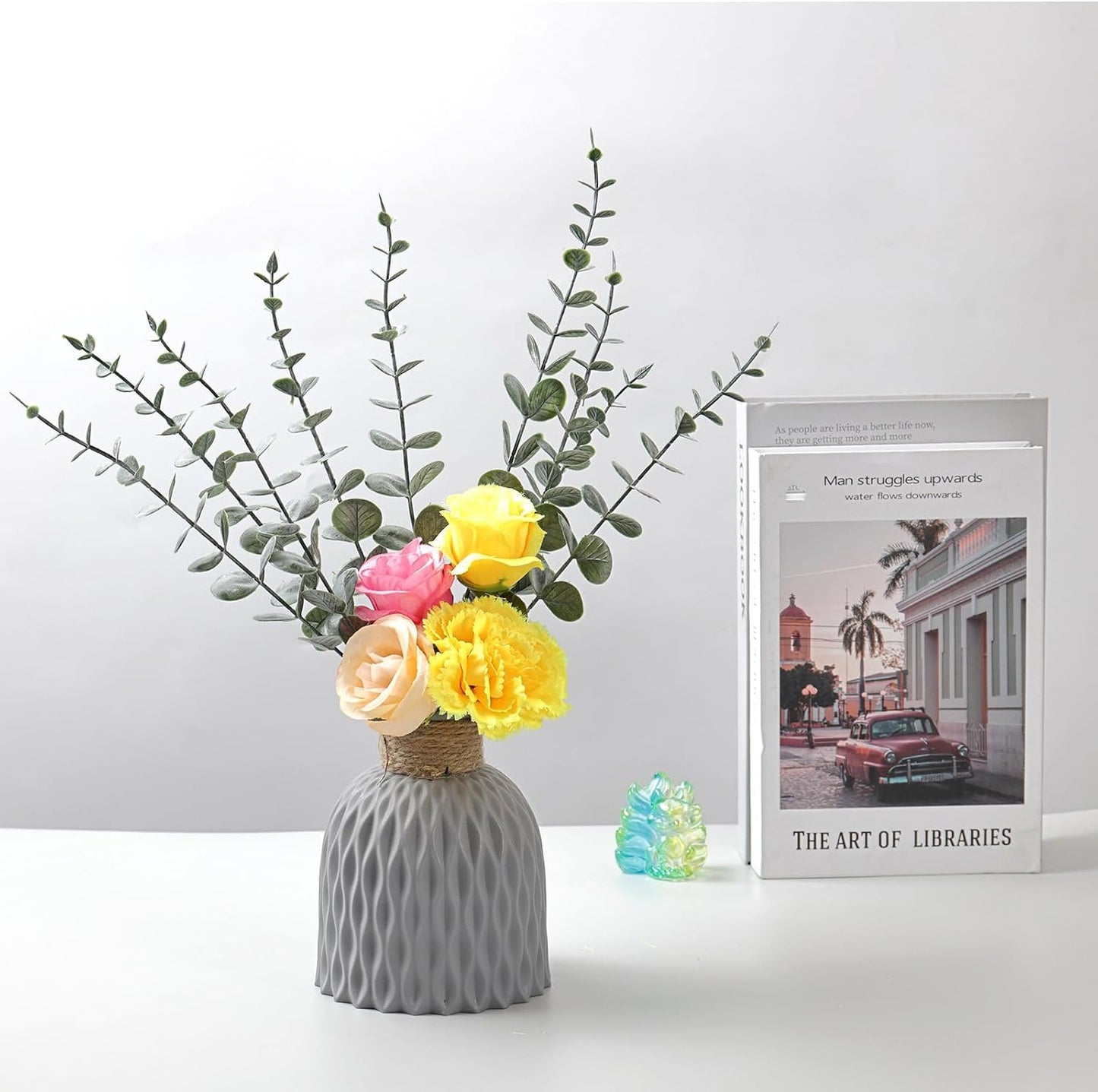 Eucalyptus Stems Artificial Flowers / Grey Green / Set of 200