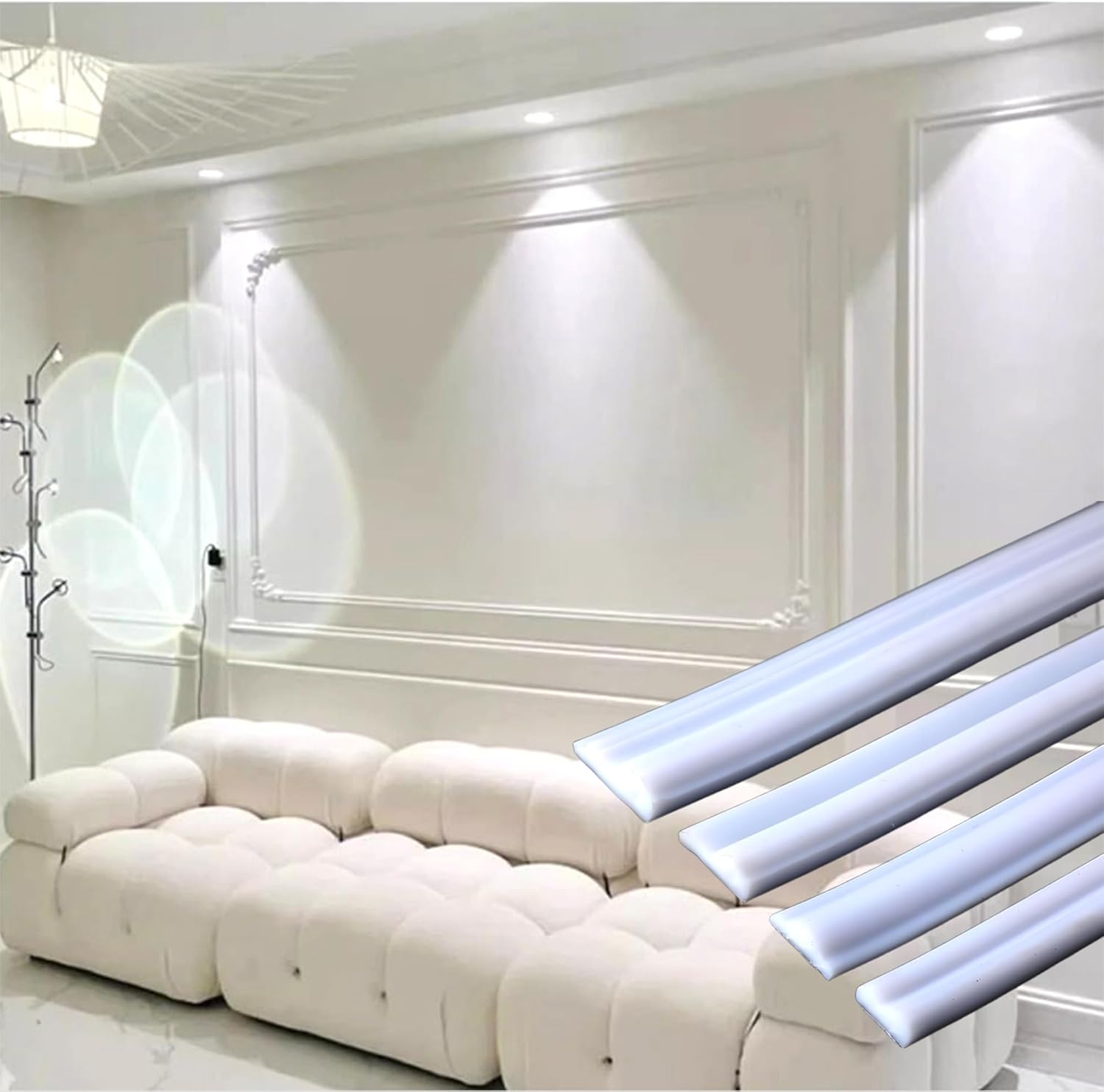 Peel and Stick Wall Molding Trim / White / 20ftx0.9