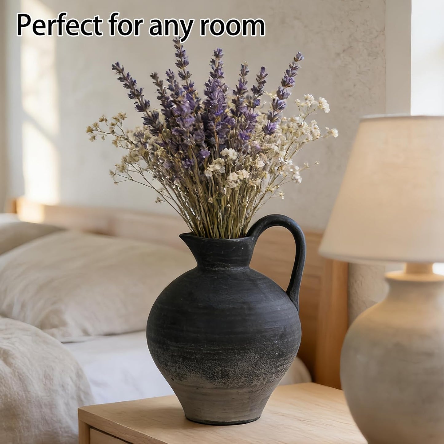 Rustic Home Decor Ceramic Rustic Vase / Black / Shape 1 / 8.86 Inch