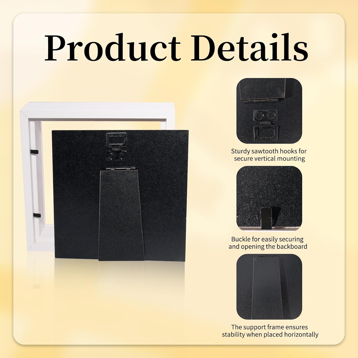 18 Pack Shadow Box Frame Display Case Shadow Box Square Picture Frame for Photos Flower Memorabilia Wedding Bouquets