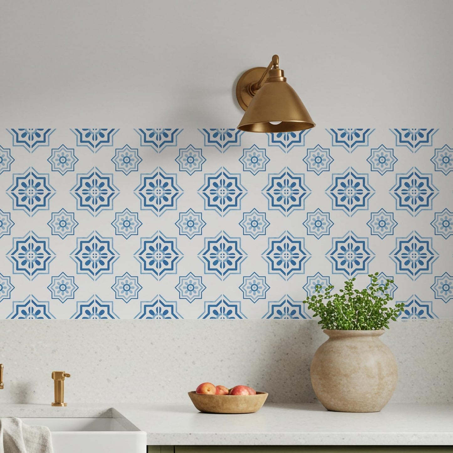 Light Coastal Vinyl Decals / Blue / 4 x 4 / Set of 30
