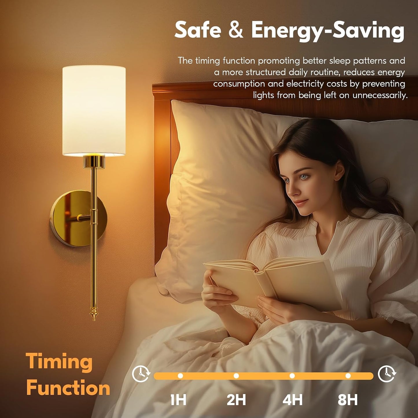 20.67 inch Battery Operated Wall Sconce Set of 2, Gold Rechargeable Wall Lights with 10400mAh Dimmable Bulbs and