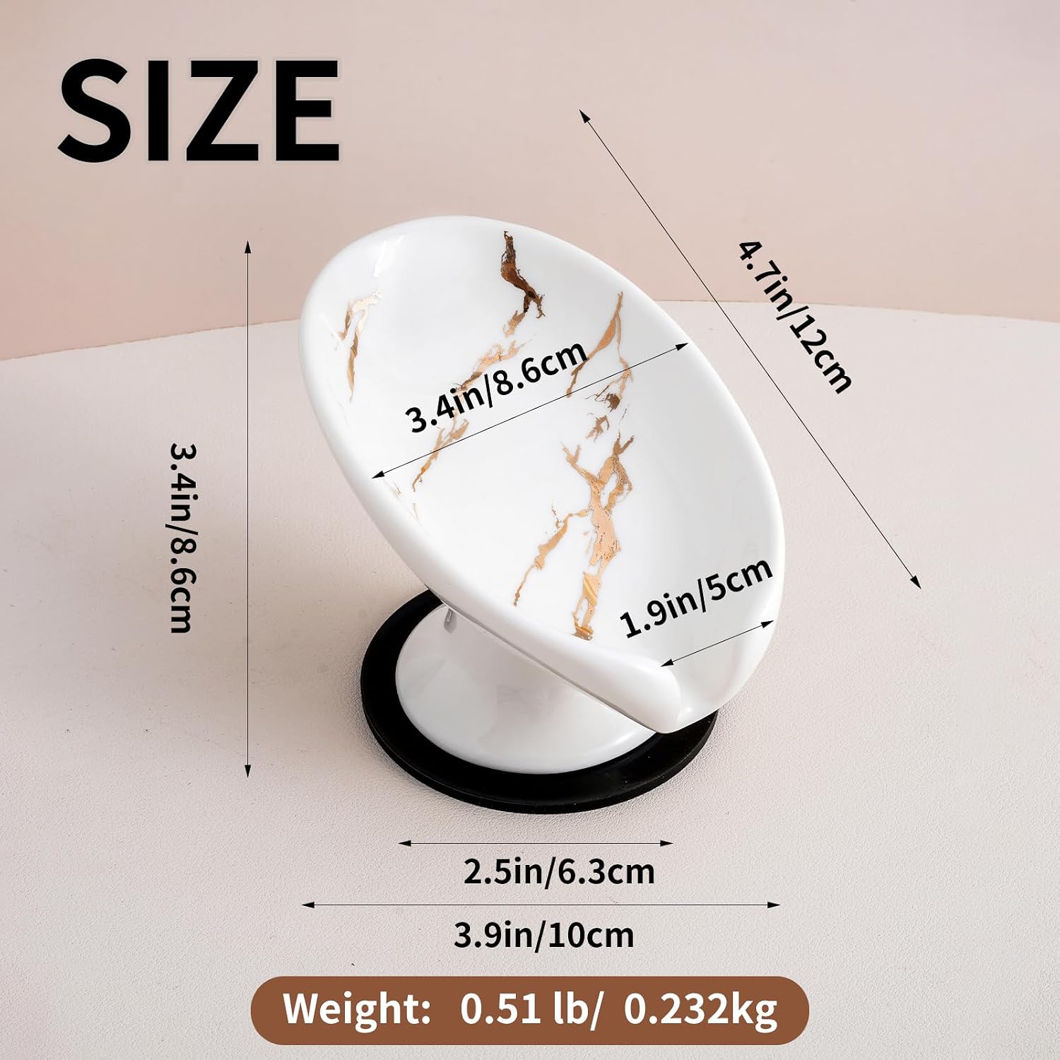 Soap Holder Self Draining Leaf Shape Soap Dishes / Small Size-marble White