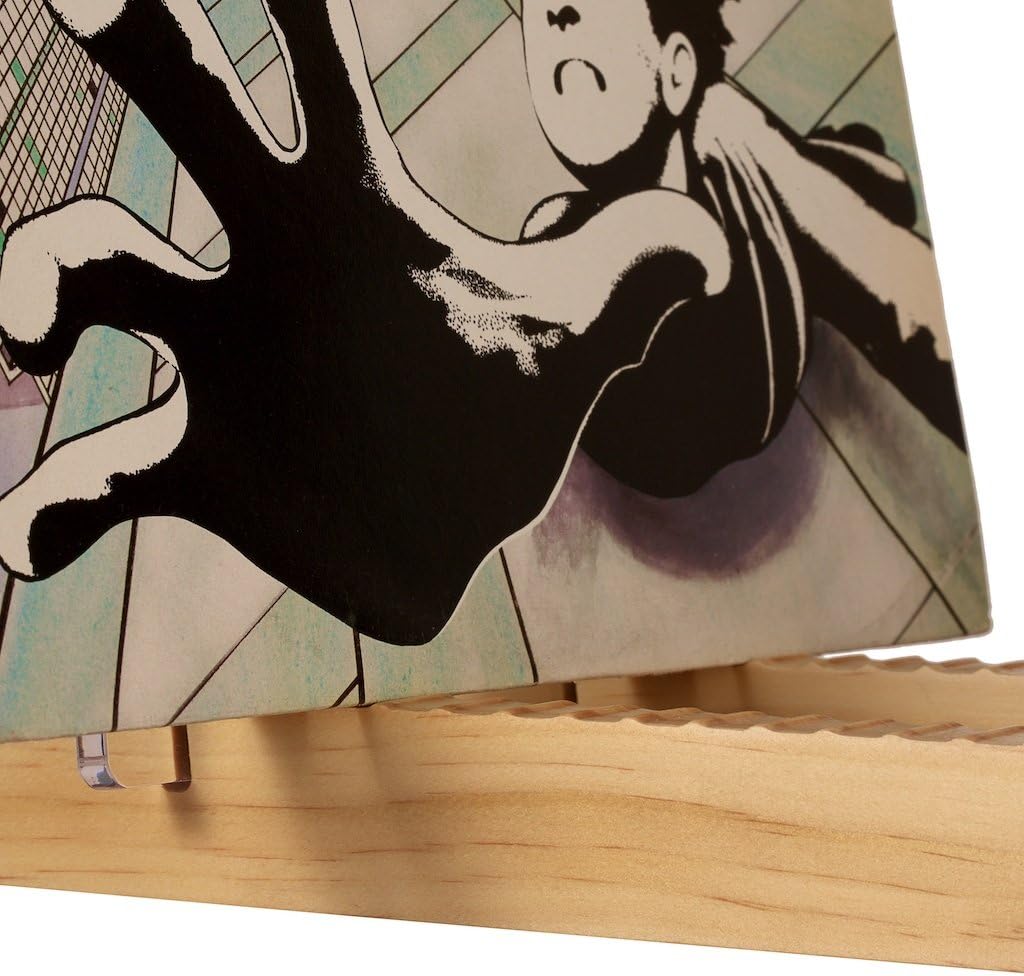 Vinyl Record Storage Holder - Solid Wood with Crystal Clear Acrylic Holder - Premium Design, Perfect 12" LPs or 7"