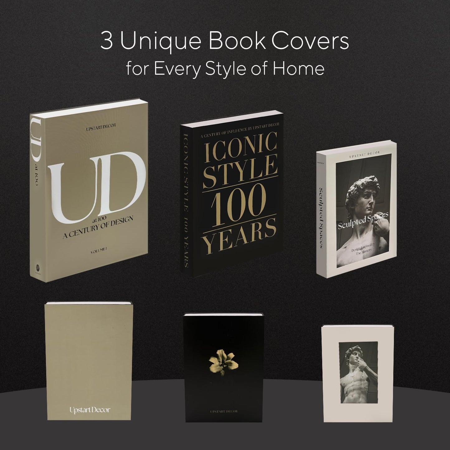 Aesthetic Decorative Books Designer Faux Books for Decoration to Enhance Mid Century / Set of 3