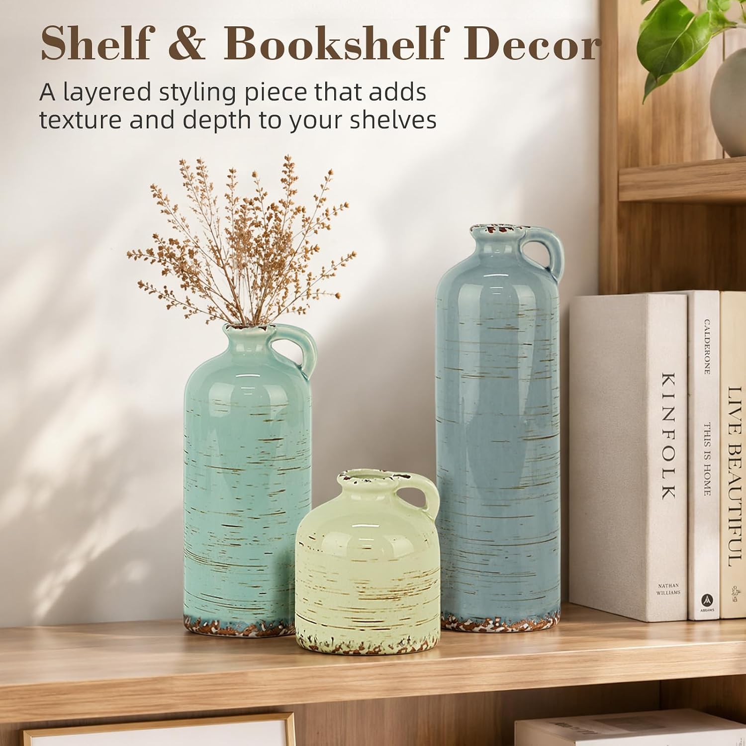 Ceramic Vases / Neutral Rustic Flower Vases / Morandi / Set of 3