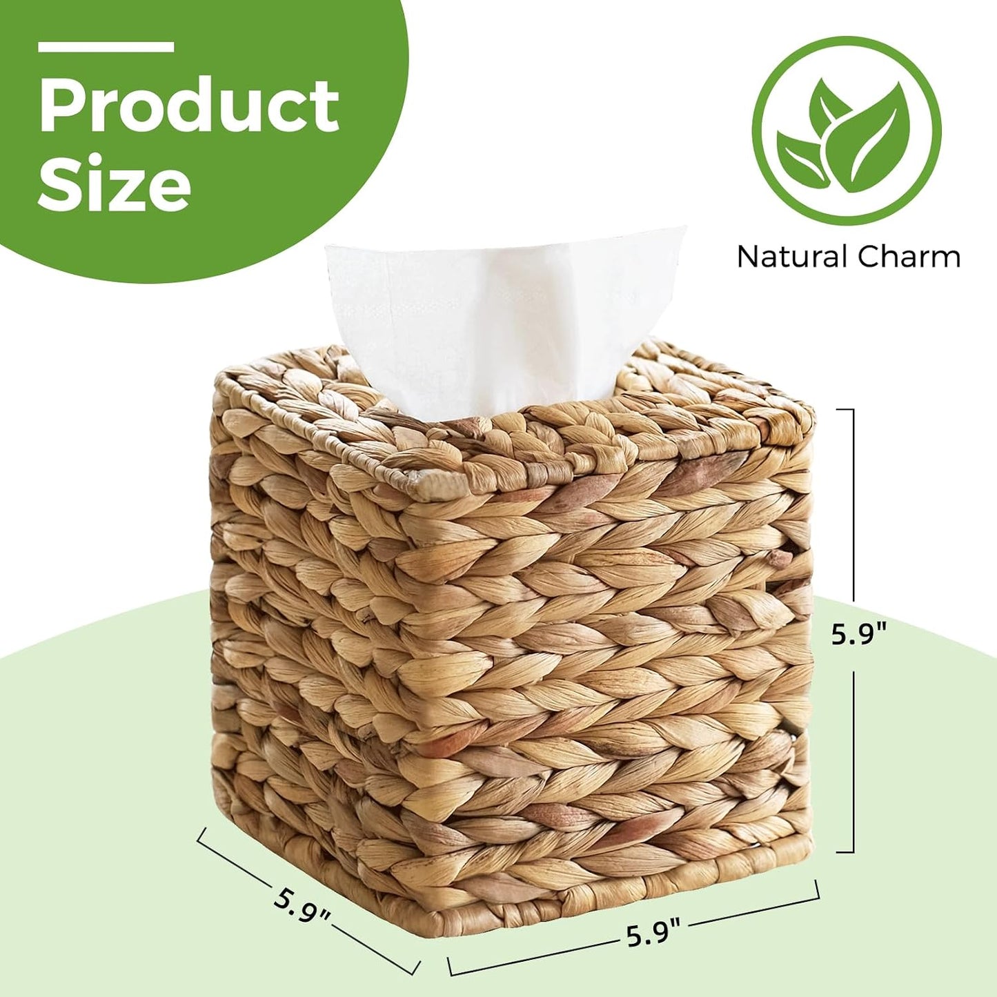 Wicker Tissue Box Cover / Square / Set of 4