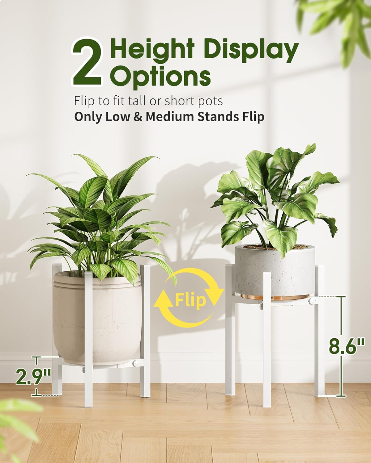 3 Pack Plant Stand Indoor Adjustable, Metal Modern Indoor Plant Stand, Heavy Duty Single Plant Stands Outdoor Corner