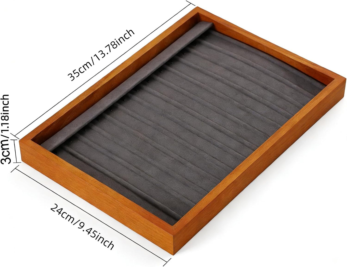 13 Hooks Necklace Organizer Large Jewelry Trays / Gray / Necklace Tray1-w 9.45" x H 1.18"x L 13.78