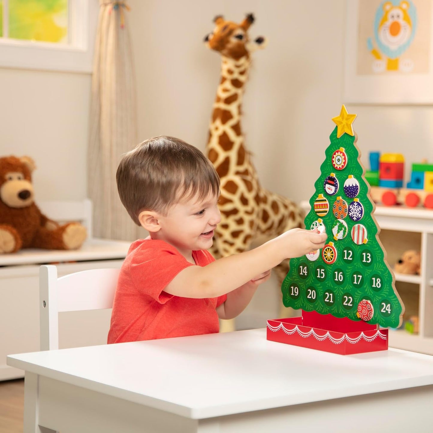 Melissa & Doug Countdown to Christmas Wooden Advent Calendar - Magnetic Tree, 25 Magnets