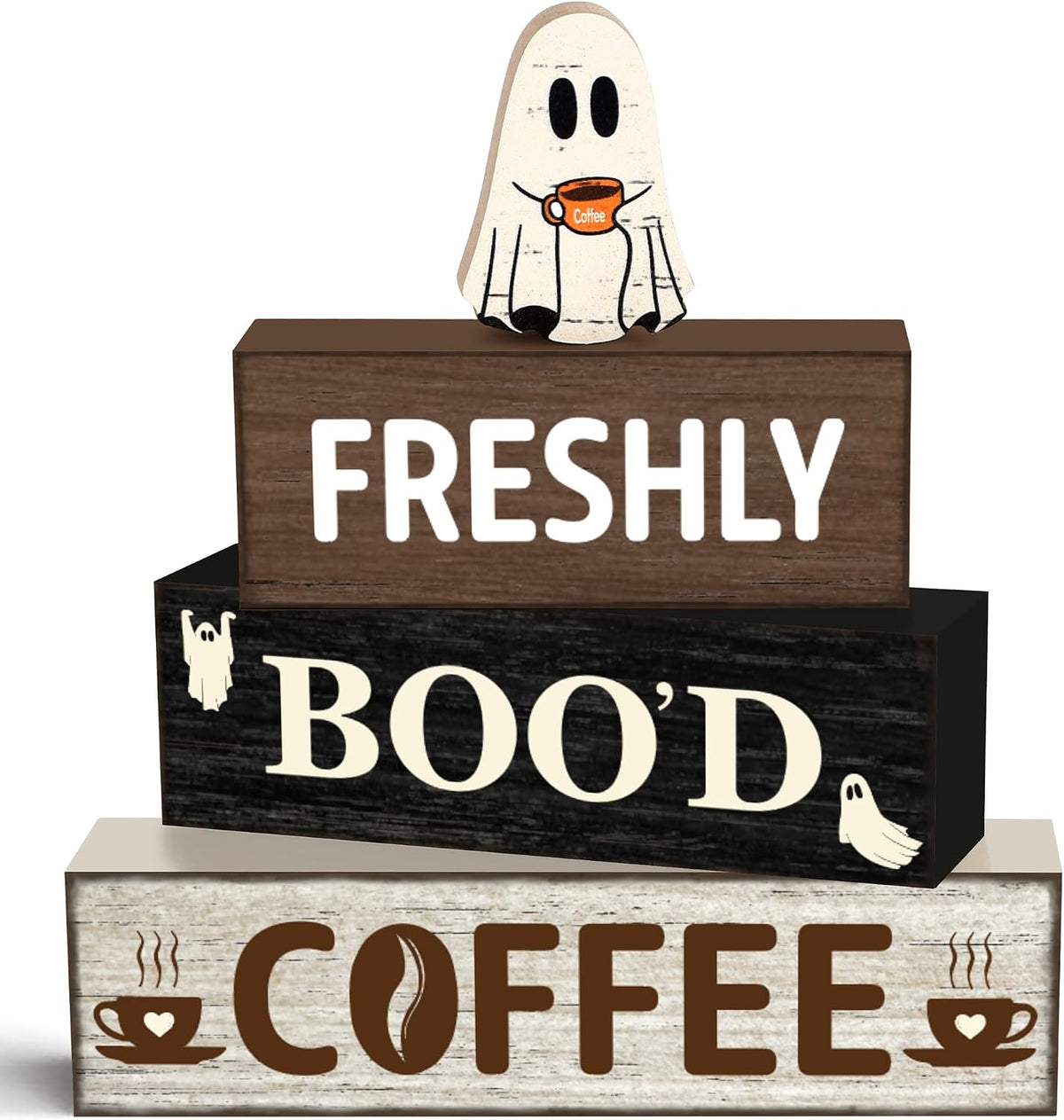 Simgoing 2 Pcs Halloween Coffee Bar Ghost Figurine Funny Ghost Table Decor
