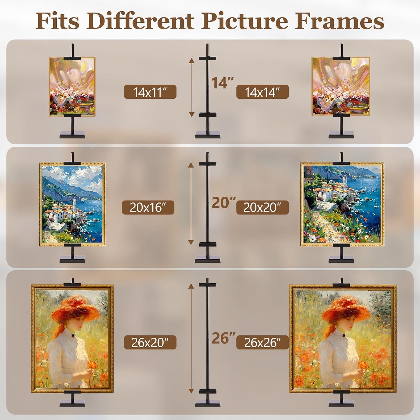 30'' Adjustable Tabletop Easel Stand, Black Easel for Display | Steady and Elegant Picture Easels for Display, Picture