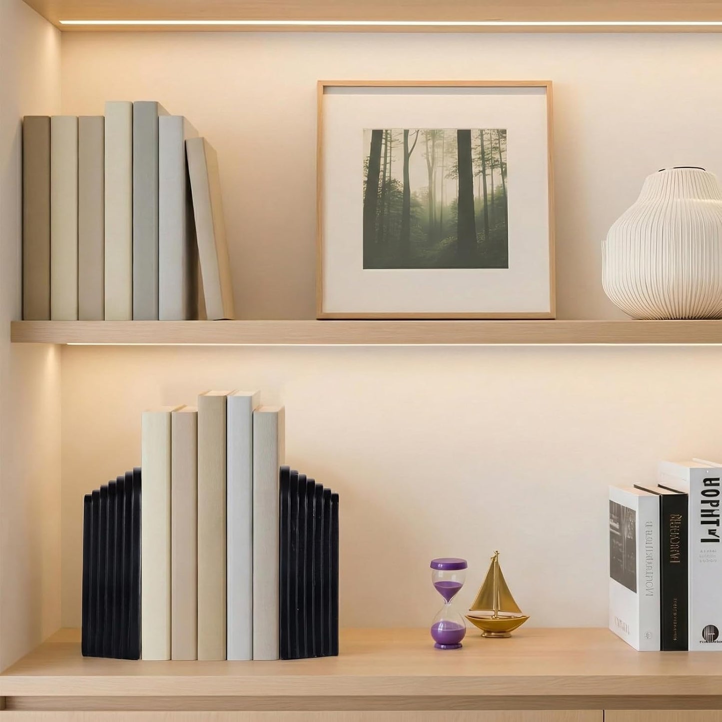 Heavy Duty Book Ends / Black / Set of 2