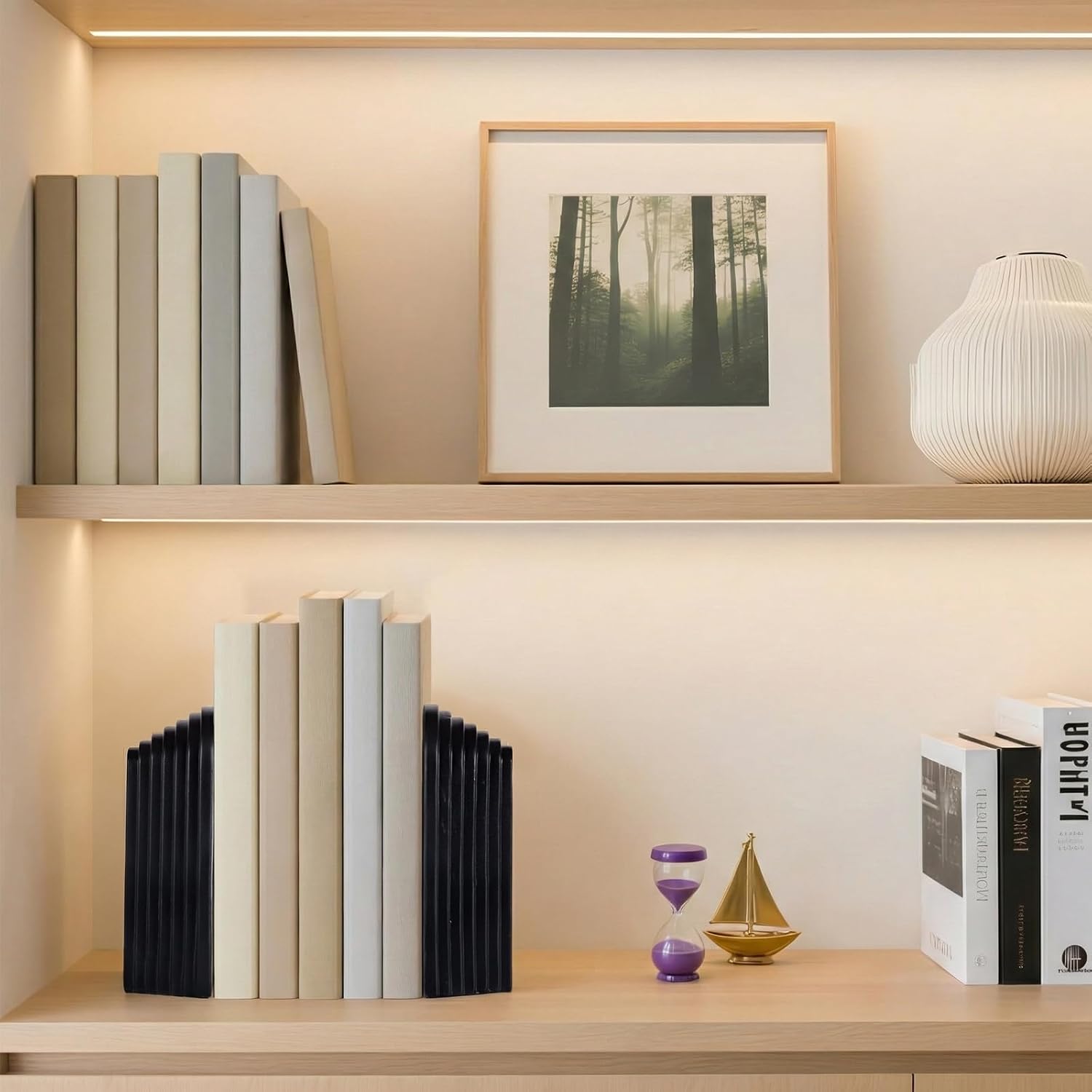 Heavy Duty Book Ends / Black / Set of 2