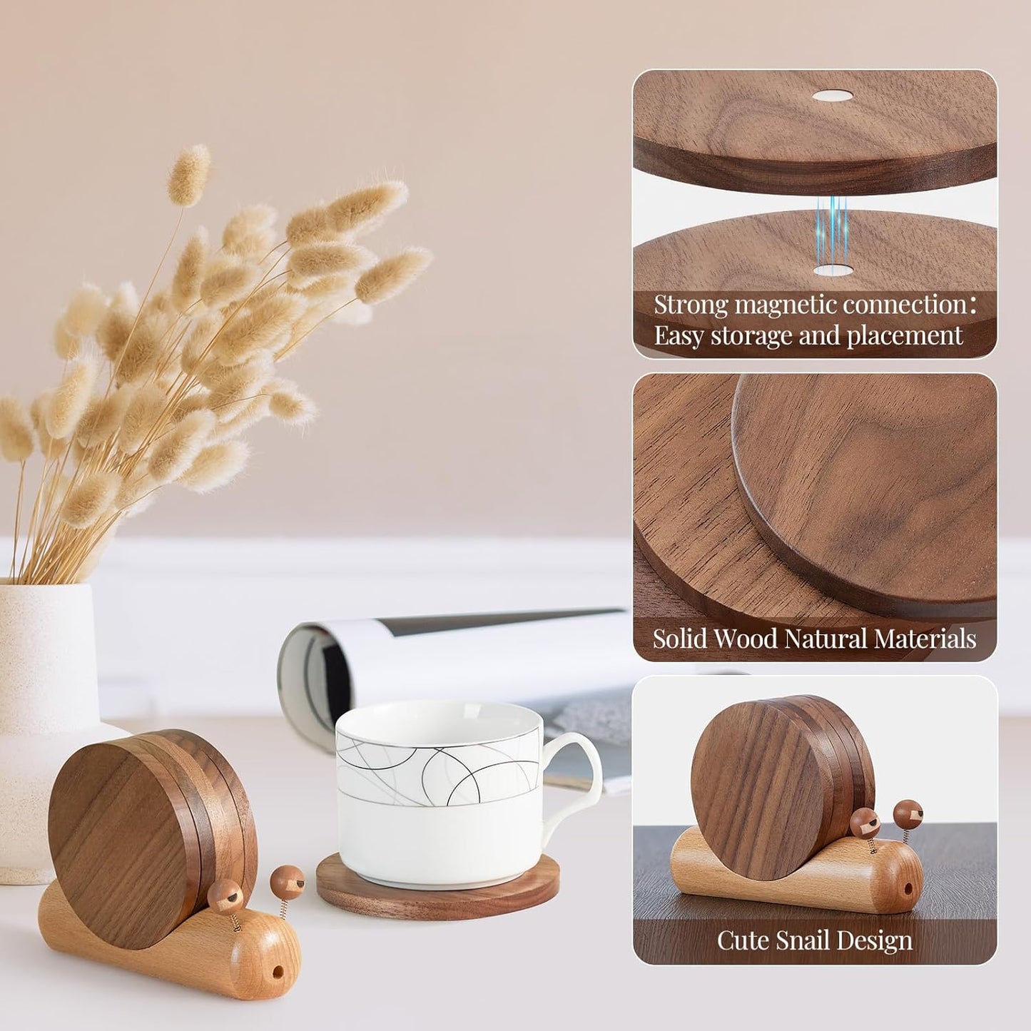 Wooden Coasters for Drinks- Acacia Wood Drink Coaster / 3.5*3.5 Inches / Natural