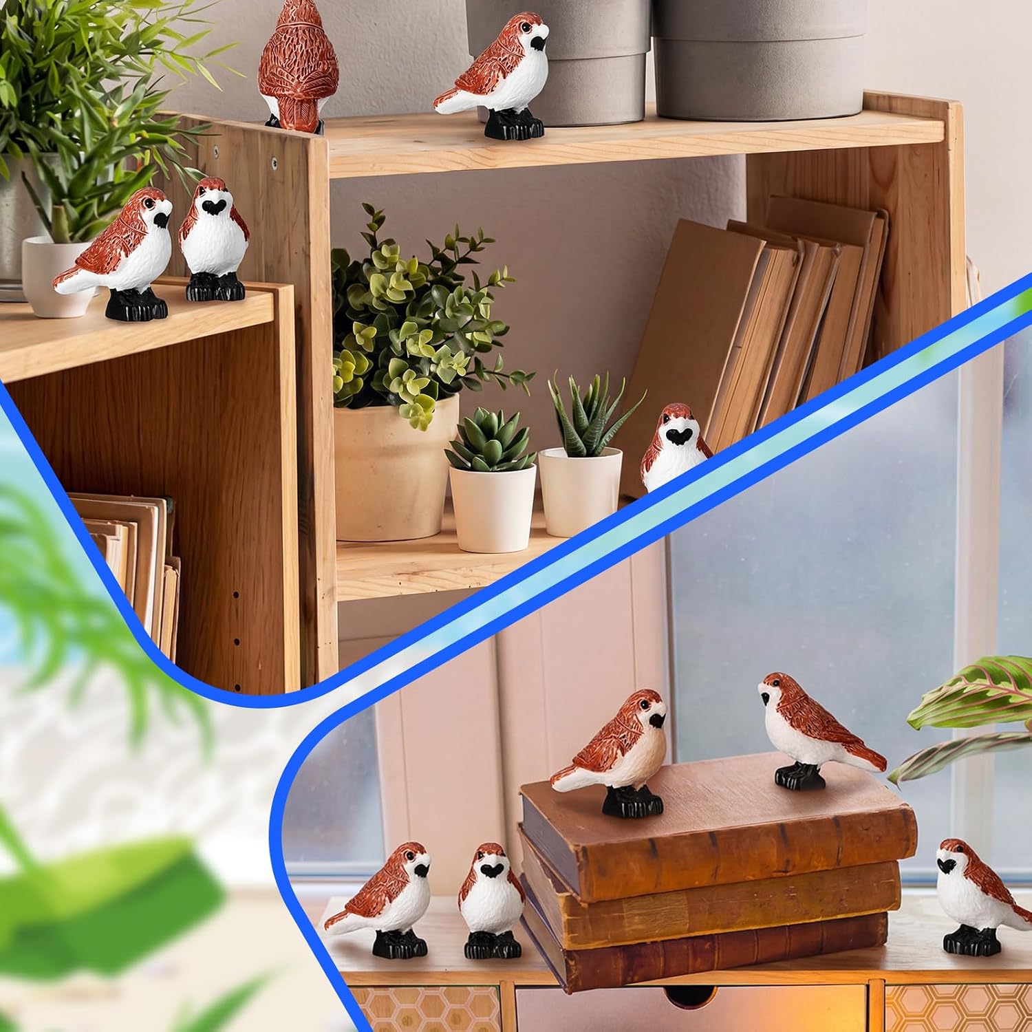 Tiny Resin Birds Statues Bulk Decorative Pigeons Figurines / 1 Inch / Set of 50