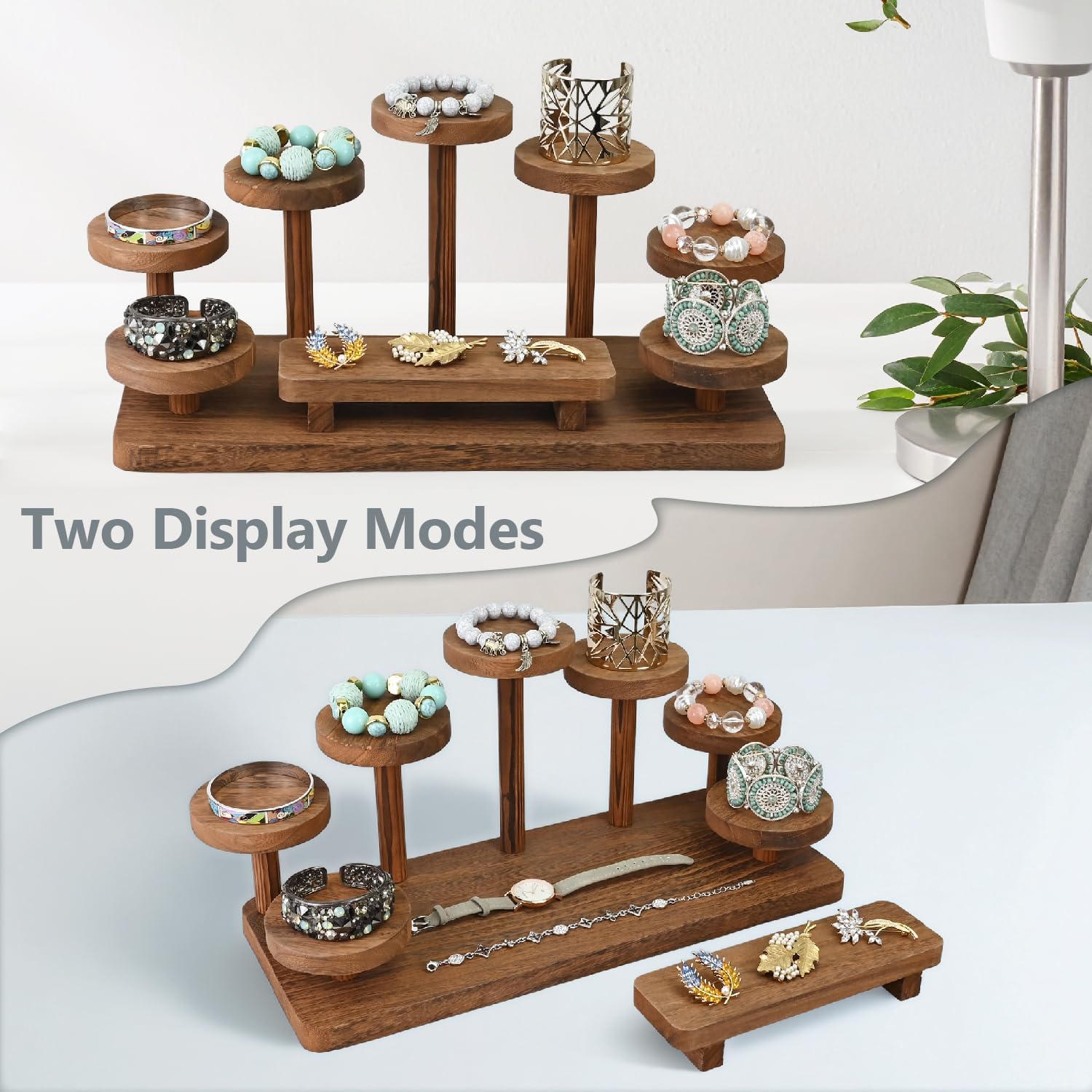 Multi-Level Wooden Display Riser Stand for Jewelry