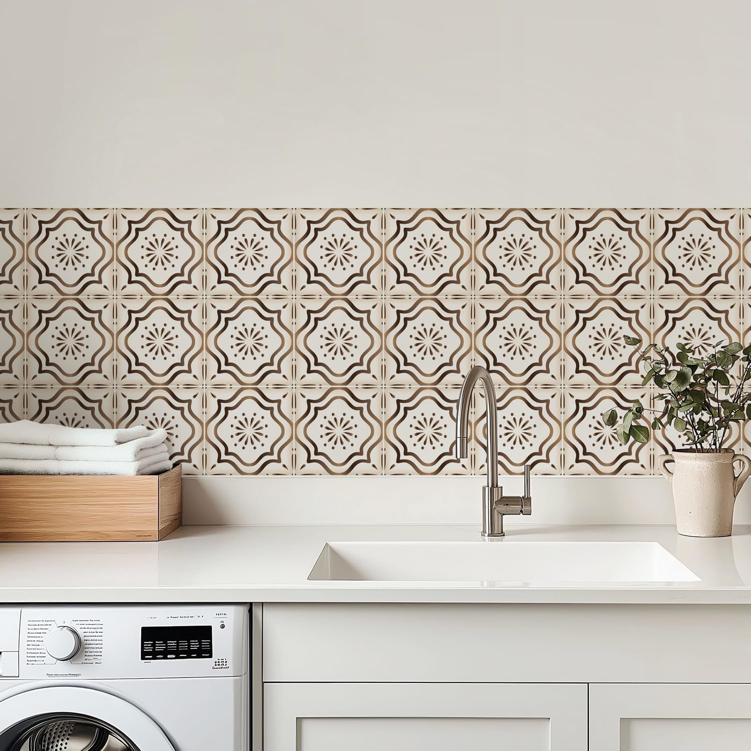 Self Adhesive Vinyl Wall Stickers / Brown / 4 Inch