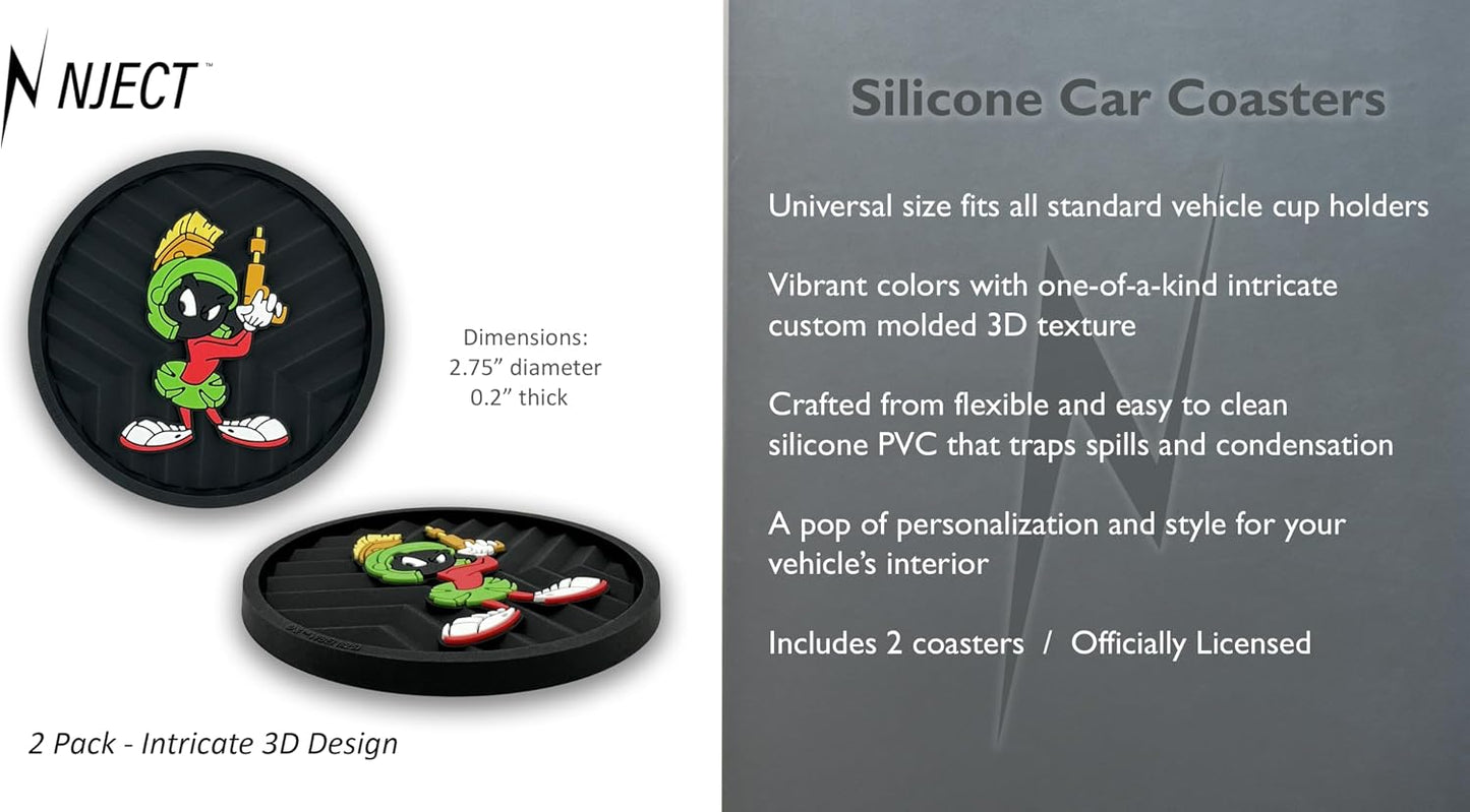 Officially Licensed Looney Tunes the Martian Automotive 3D Textured Silicone Coasters / Marvin