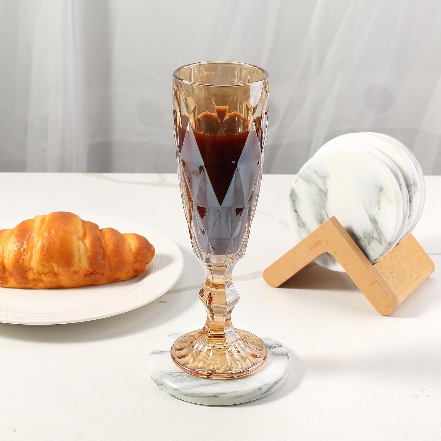 Aesthetic Modern Drink / Arabescato White / Set of 6
