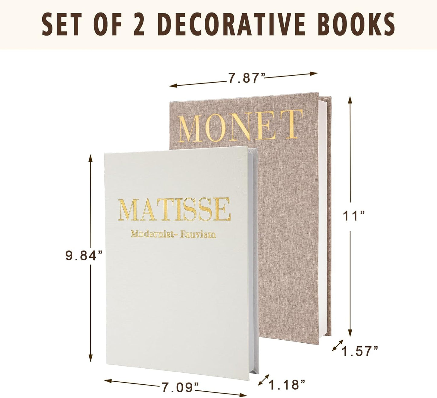 Linen Books Stack Bookshelf / Decorative Book Sets / White