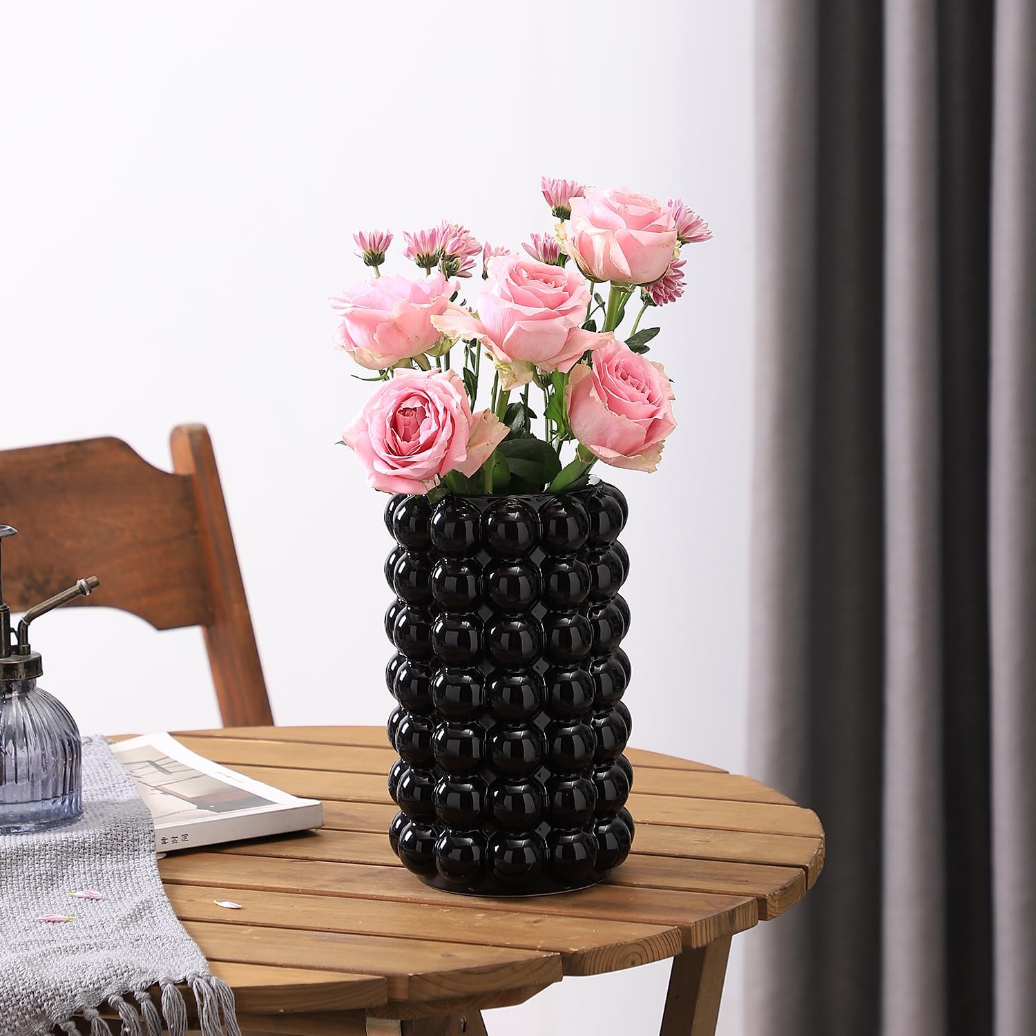 Modern Vases / Ceramic Vase for Flowers / Black / Large